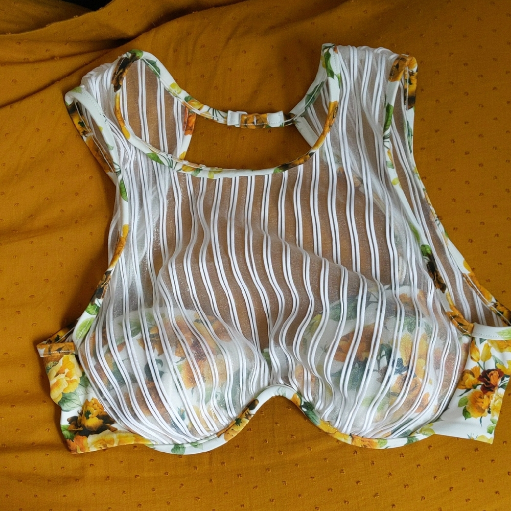 Onia Swim Alex Floral Underwire Bikini Top Size M
